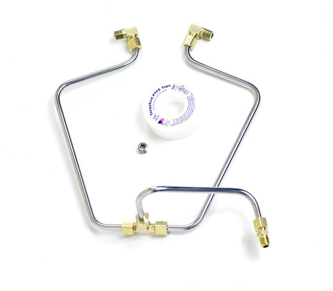 Old-Stf Shovelhead rocker box split oil line - Stainless & Brass