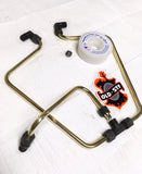 Old-Stf Shovelhead rocker box split oil line - Brass & Black