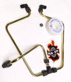 Old-Stf Shovelhead rocker box split oil line - Brass & Black