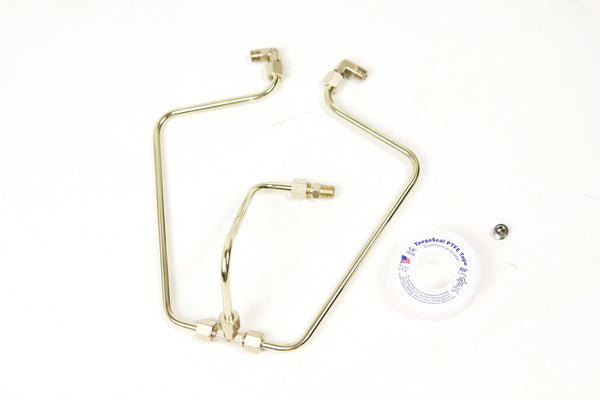 Old-Stf Shovelhead rocker box split oil line - Brass