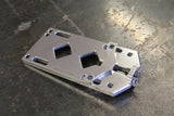 Polished Centerline adjustable aluminum transmission plate - Harley big twin 4 speed