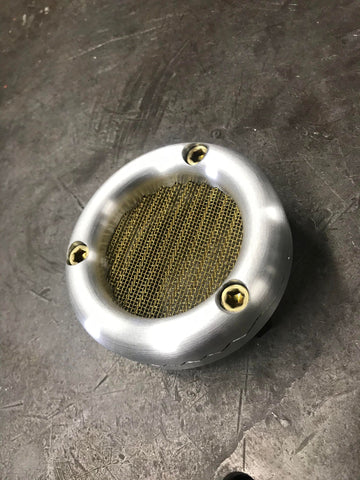Old-Stf Aluminum KR Bee Blocker w brass screen - S&S super E & G carburetor velocity stack