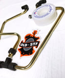 Old-Stf Shovelhead rocker box split oil line - Brass & Black