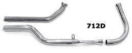 Harley 1948-64 Panhead Squish head pipes  - 3 piece exhaust - Shot Gun