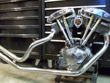 Harley 1970-84 rigid frame Shovelhead up swept drag pipes  - exhaust - straight cut