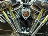 Old-Stf Shovelhead rocker box Split Oil Line - Stainless Steel
