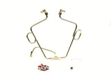 Old-Stf Shovelhead rocker box split oil line - Brass Looped